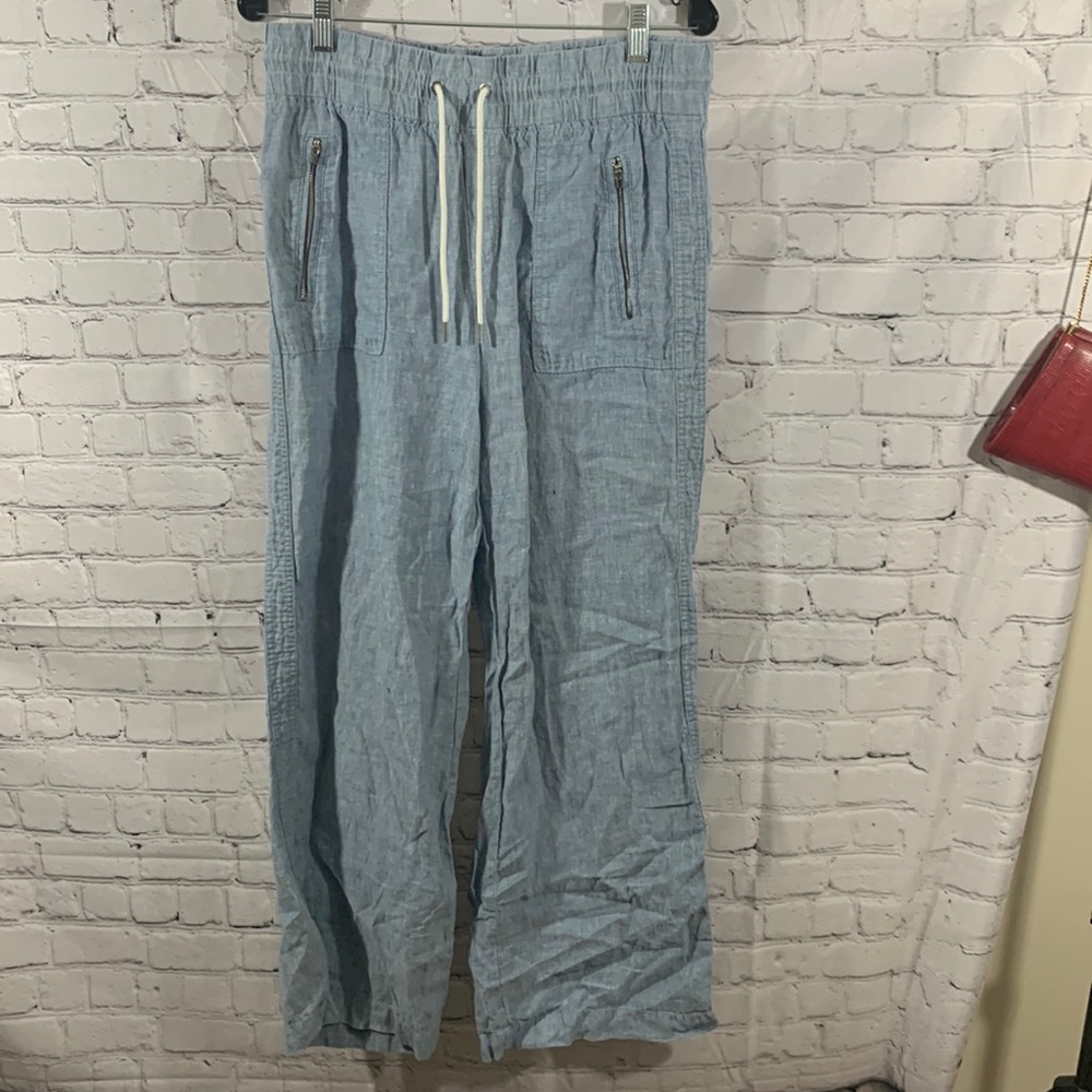 athleta cabo women’s wide leg linen pant size 8